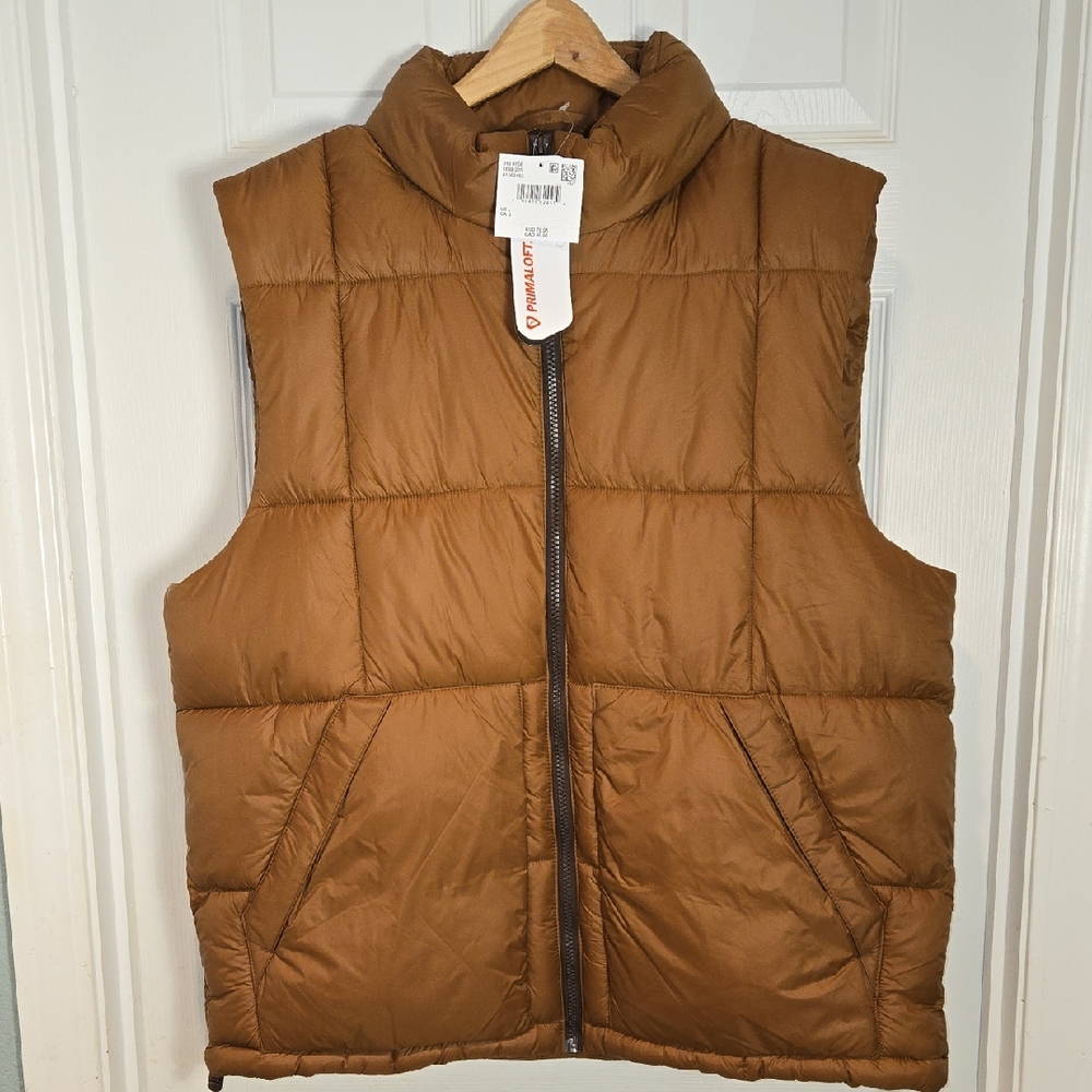 (New) American Eagle Men's Brown Puffer Vest Size L - Picture 2 of 9